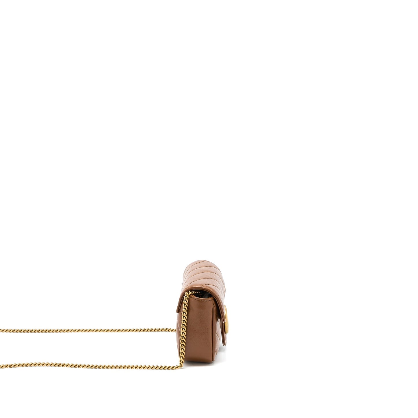 Gucci Marmont Super Calfskin Caramel Handbag Mini Travel Bag