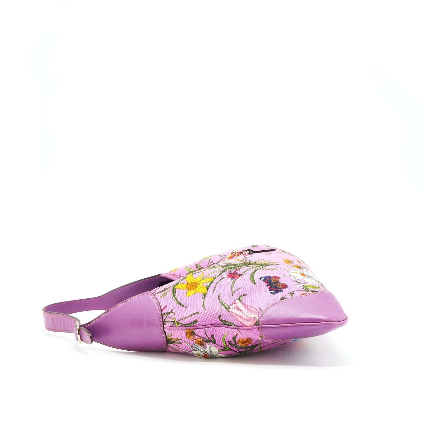 Gucci Flora Jackie Bag And Multicolour Leather Canvas Travel Bag