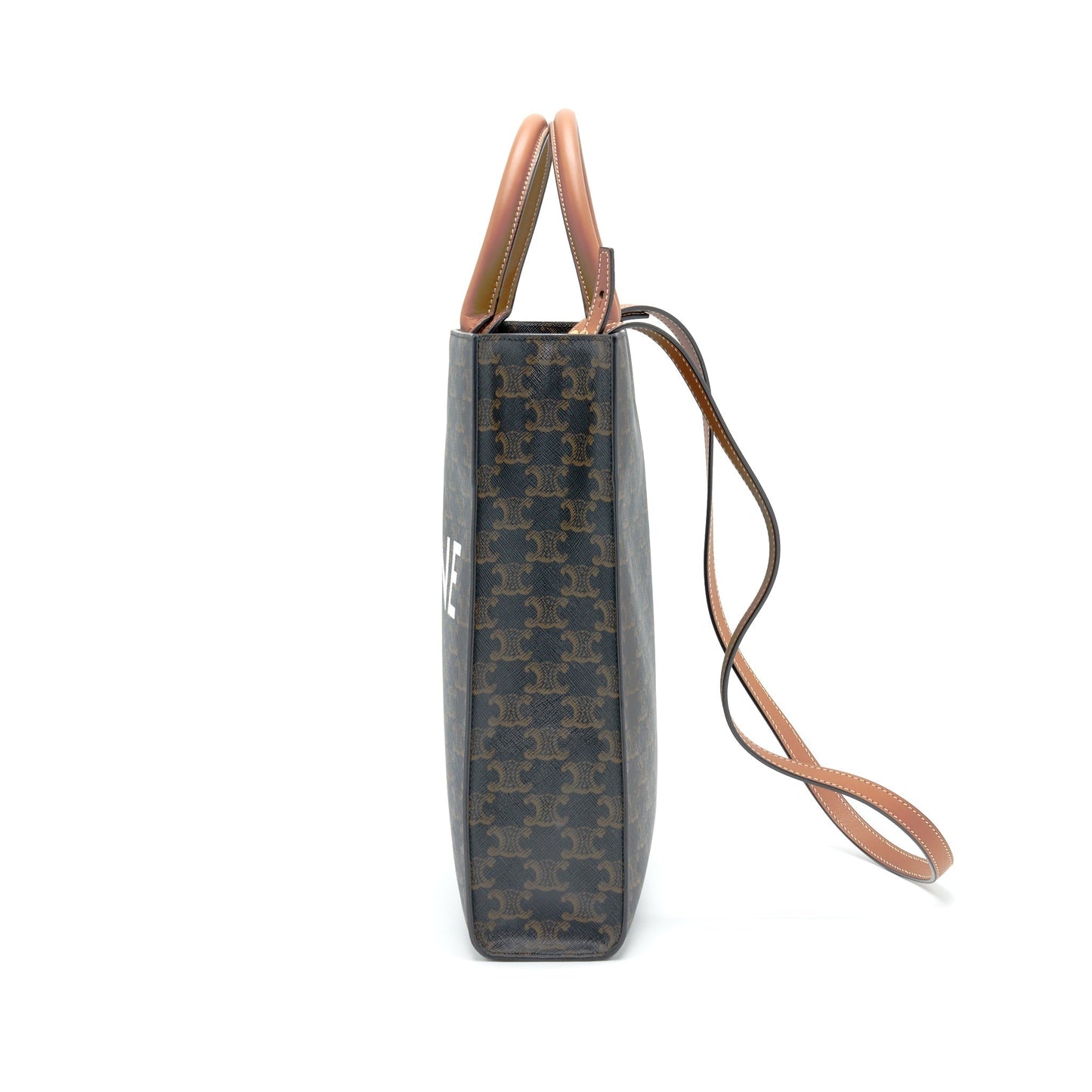 Celine Vertical Cabas In Triomphe Handbag Canvas Small Travel Bag
