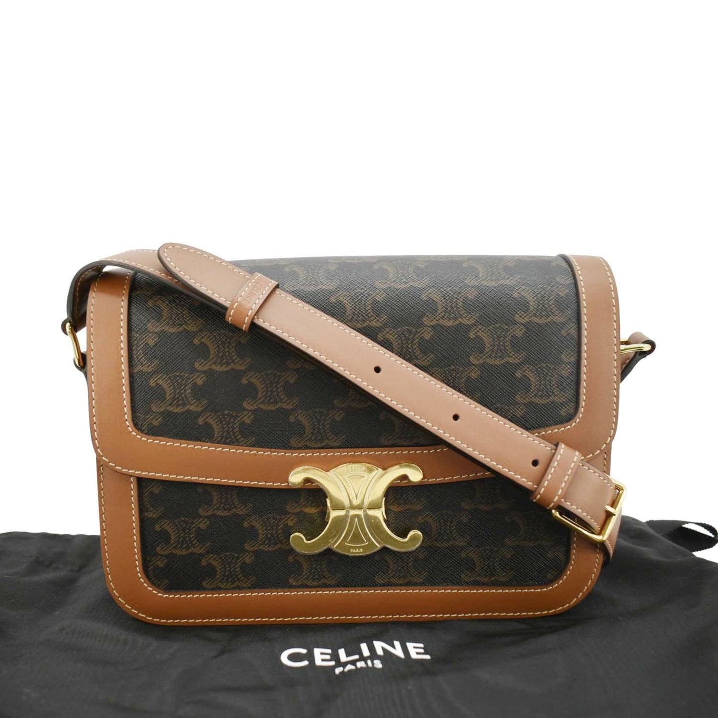 Classique Triomphe Shoulder Bag Canvas Brown