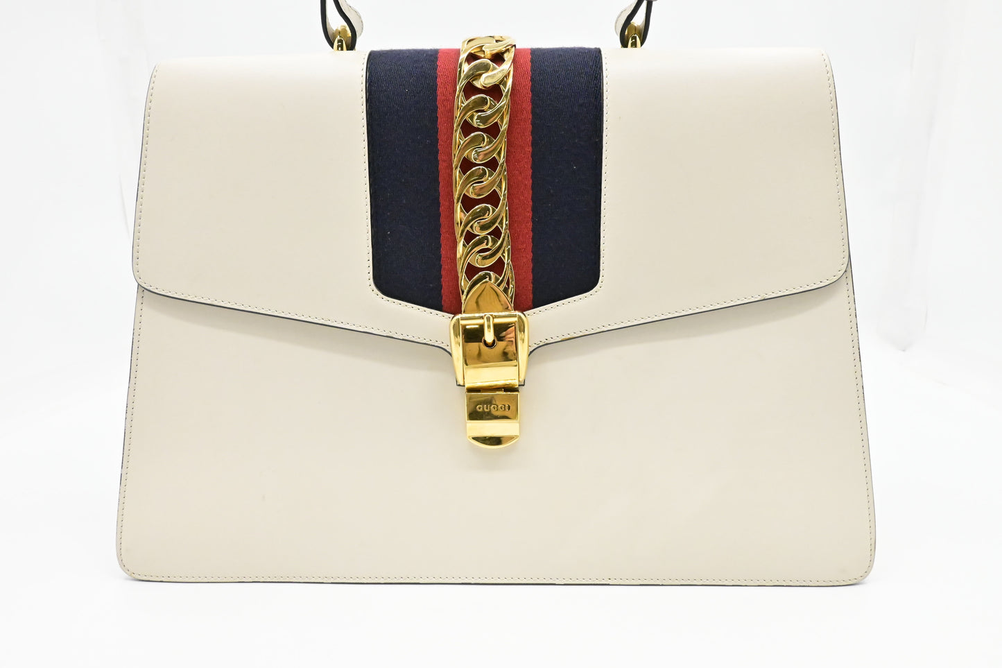 Gucci Sylvie Leather White Large Travel Bag