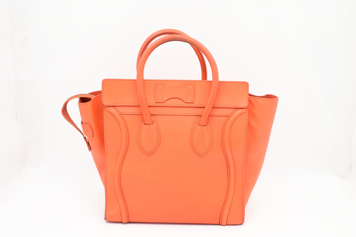 Celine Luggage In Orange Handbag Leather Mini Travel Bag