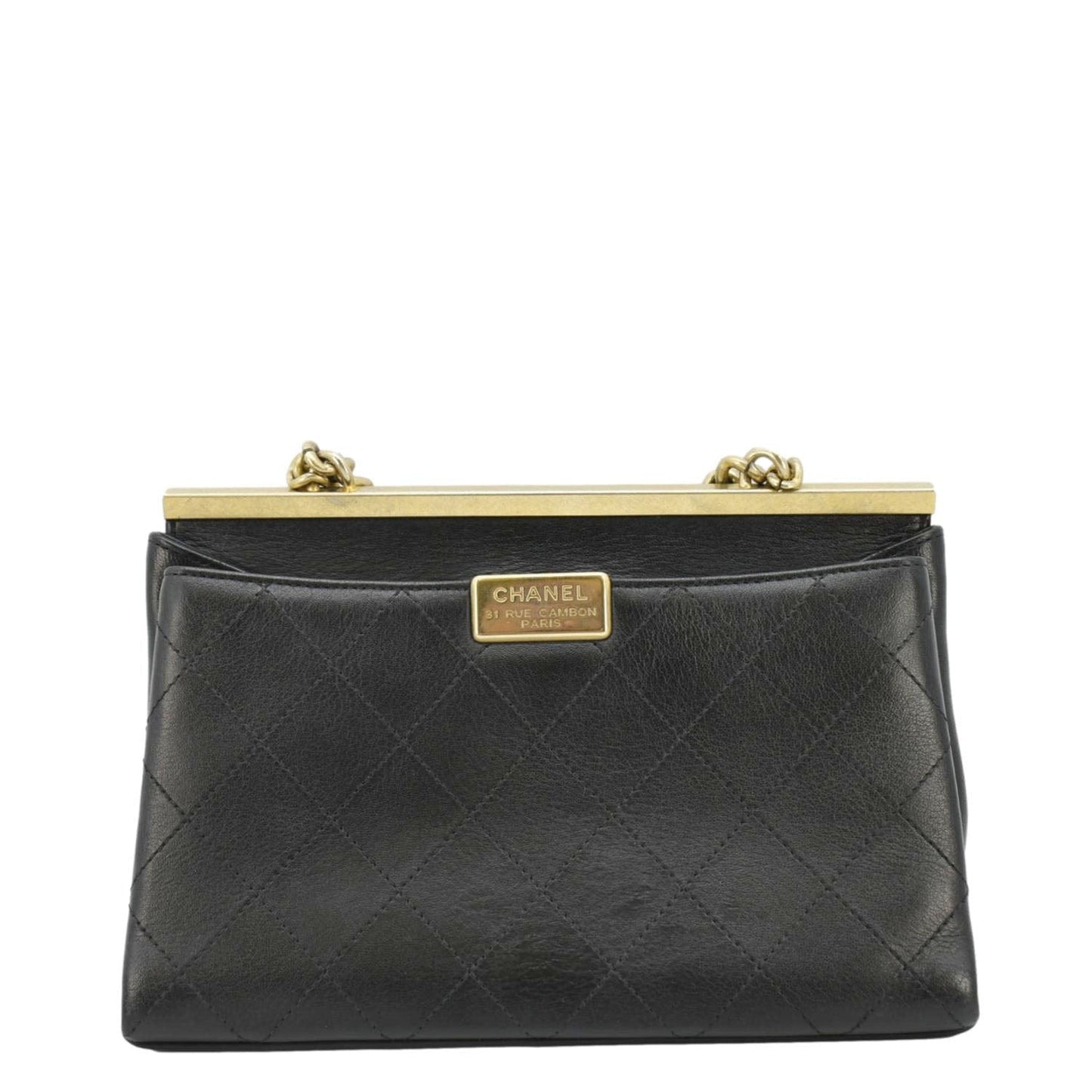 Chanel Coco Luxe Stitched Leather Black Travel Bag