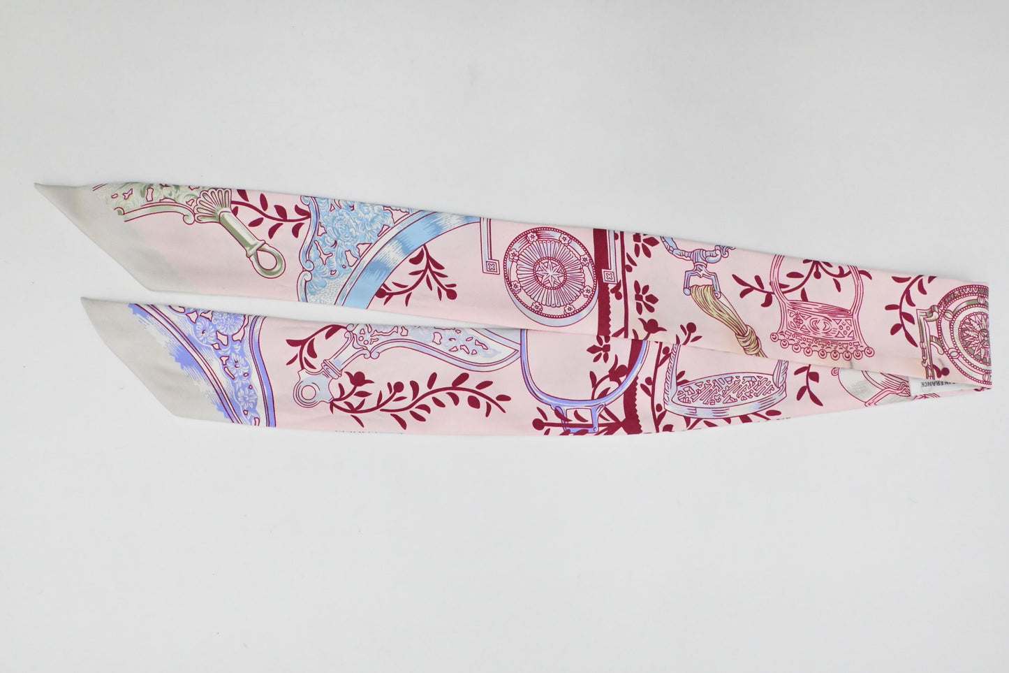 Hermes 'Etriers Remix' Twilly In Silk Handbag Pink Travel Bag