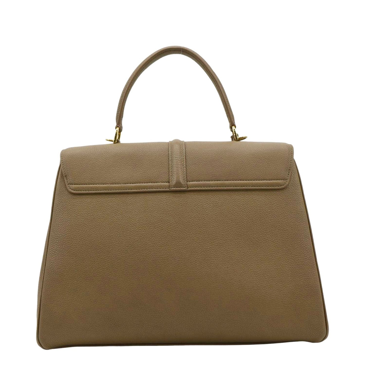 Tote Shoulder Bag Leather Beige