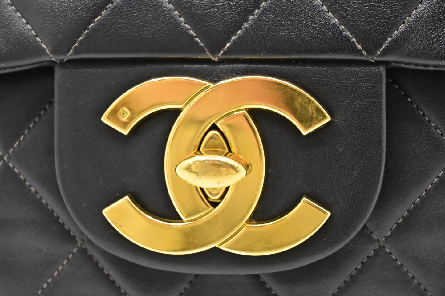 Chanel Maxi Flap Mattelassé Black Leather Handbag Leather 1