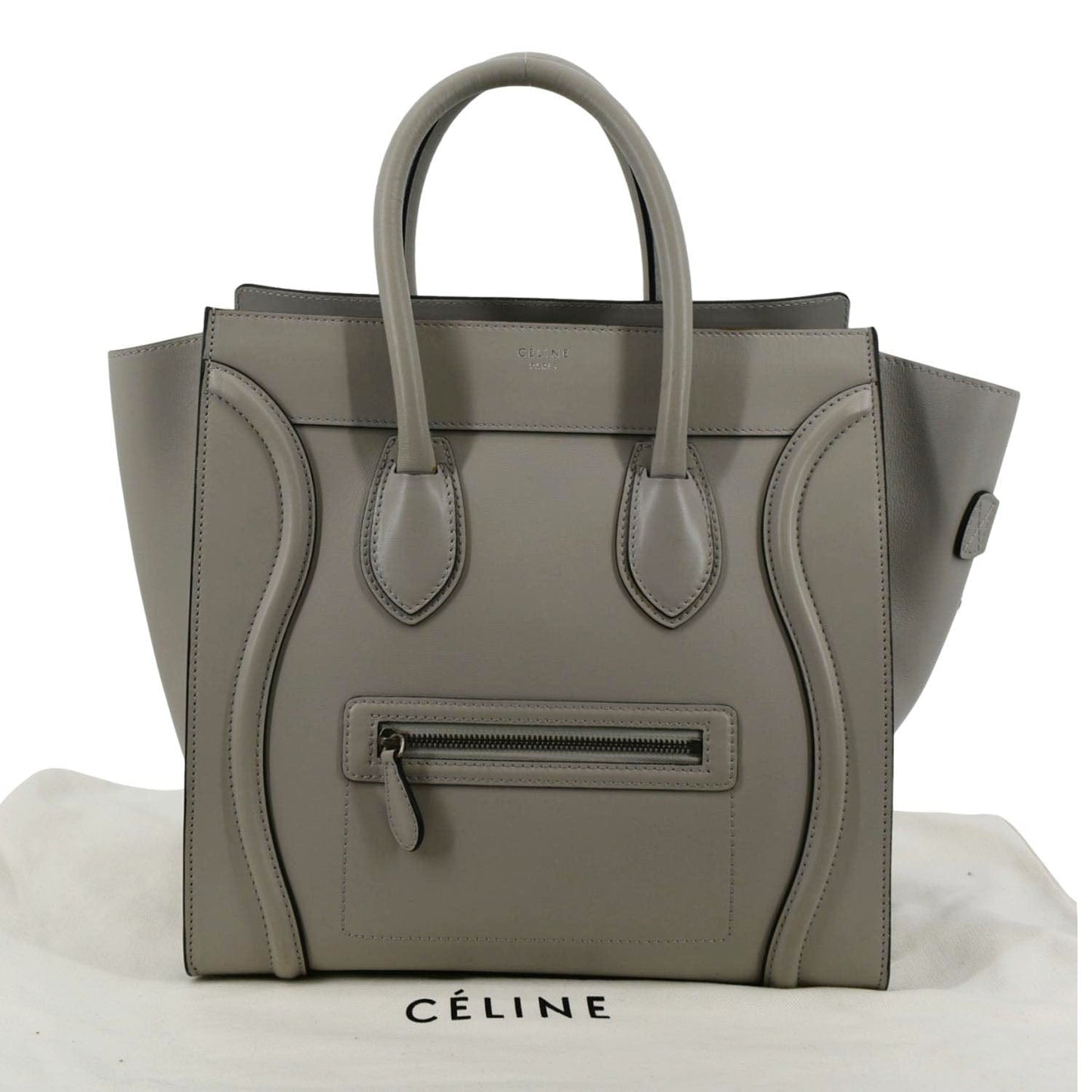 Luggage Smooth Tote Bag Gray Leather