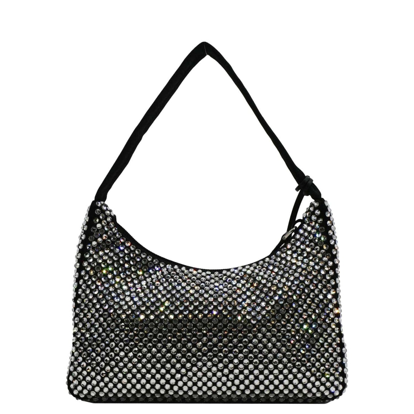 Prada Re Edition Crystal Embellished Tote Bag Satin Black Mini