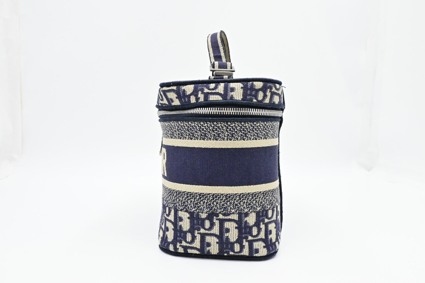 Dior travel Vanity Case In Oblique Handbag Canvas Blue Travel Bag