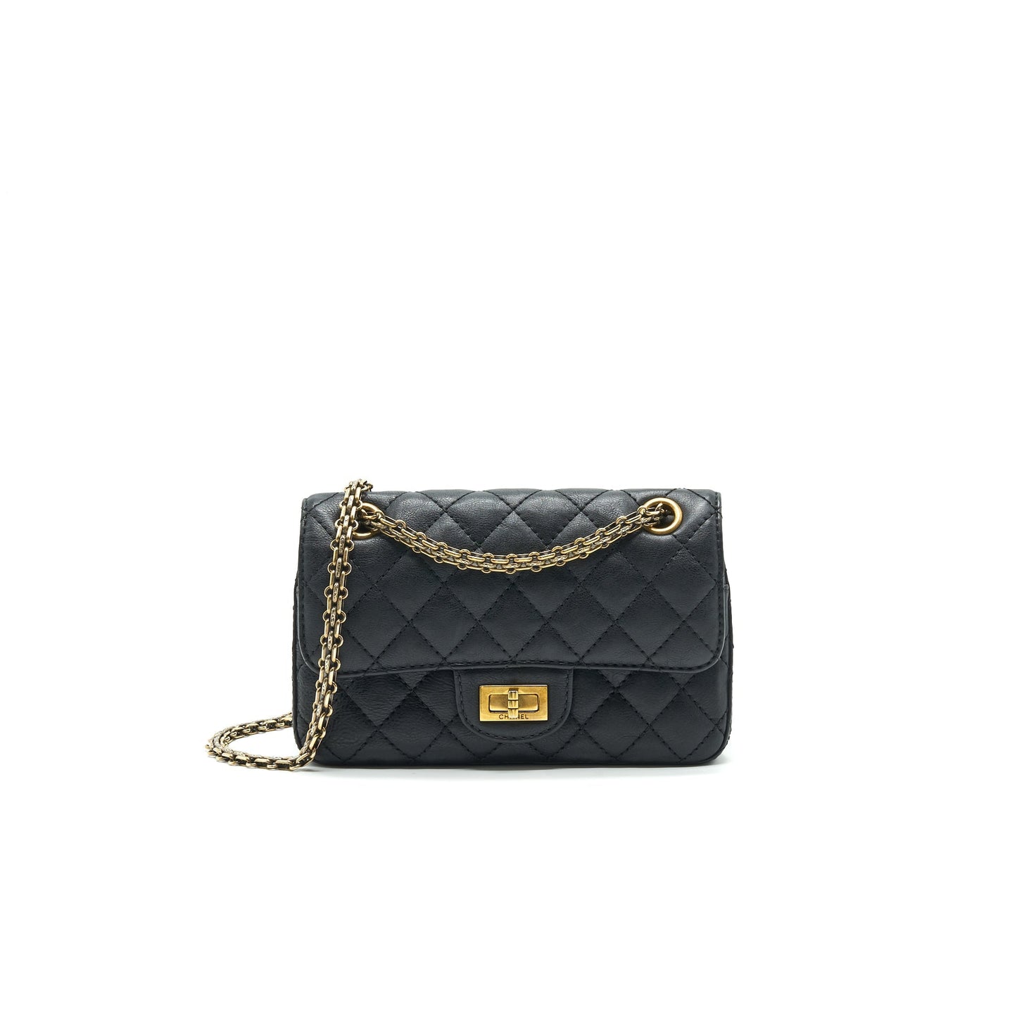 Chanel 2.55 GHW Serial 23 Black Small Handbag