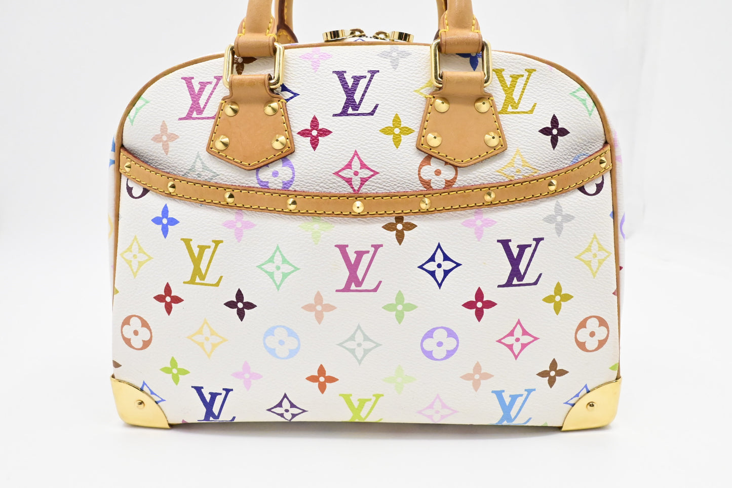 Louis Vuitton Trouville Multicolor White Canvas Handbag