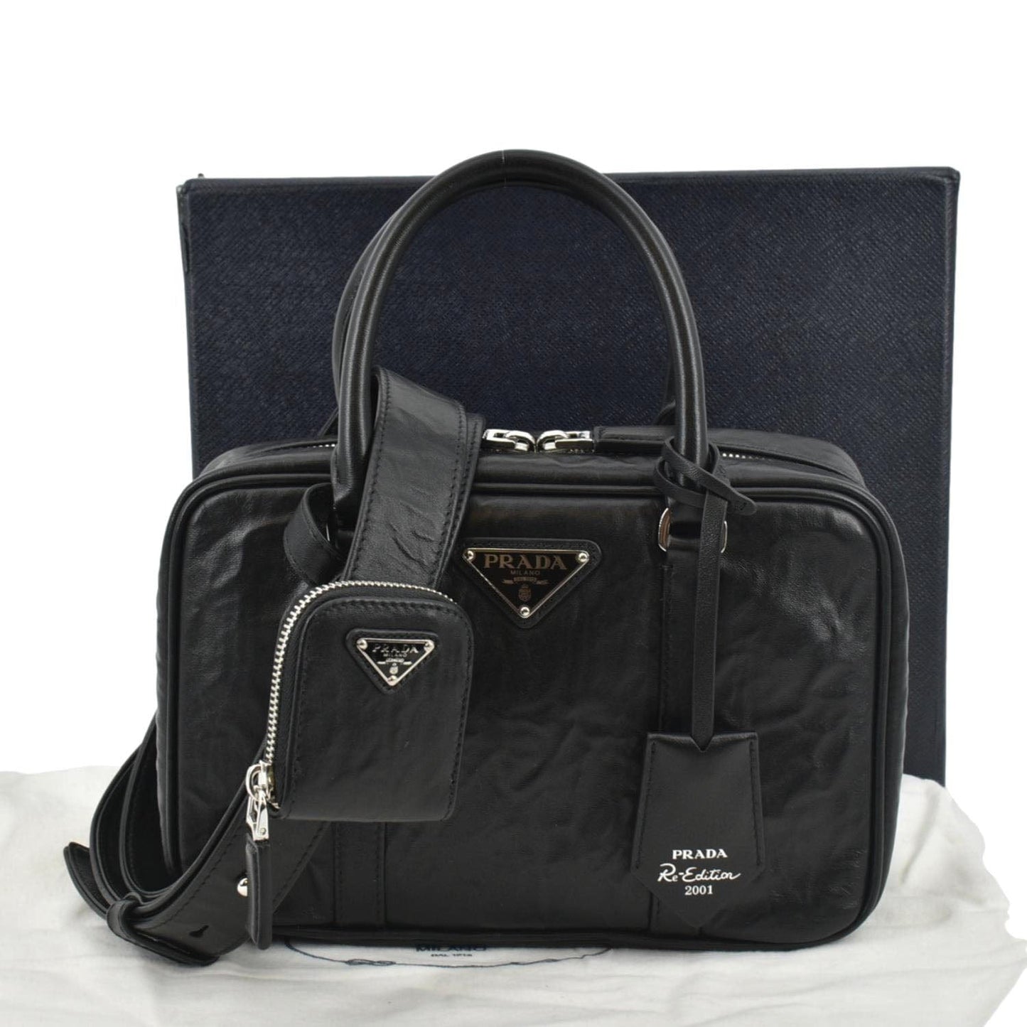 Re Edition Antique Nappa Shoulder Bag Leather Black