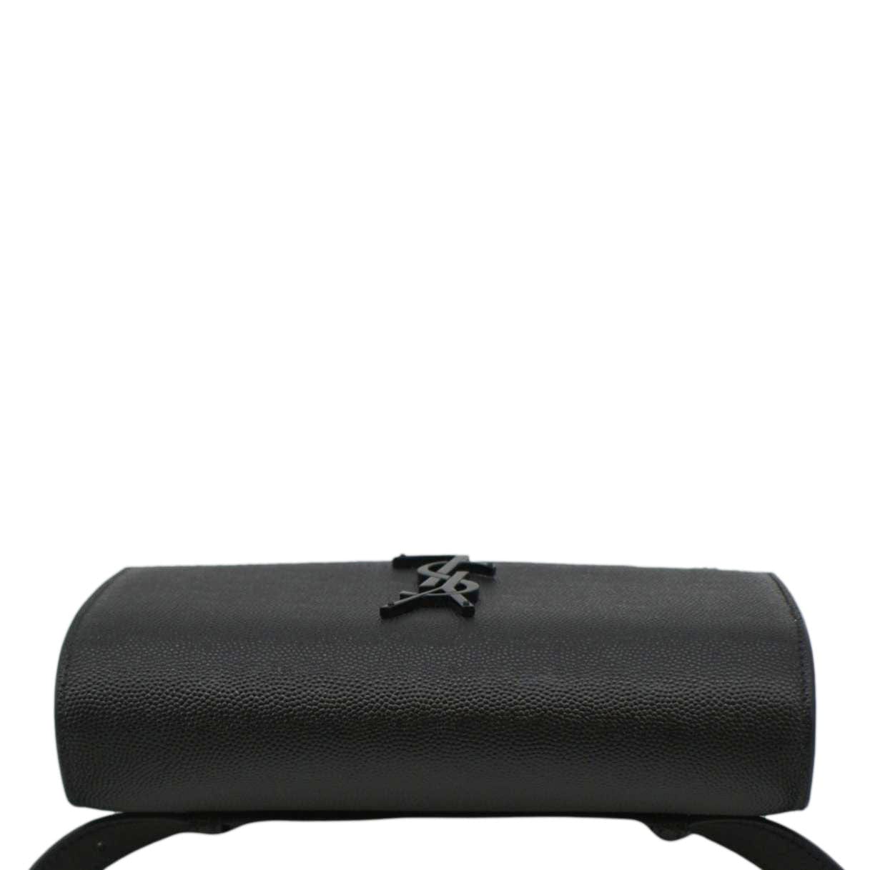 YSL Saint Laurent Yves Kate Grain De Poudre Belt Bag Monogram Black