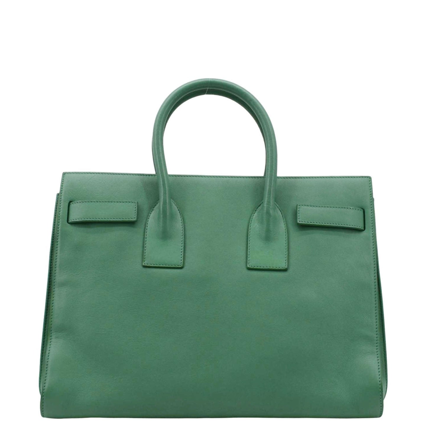 YSL Saint Laurent Yves Sac De Jour Satchel Shoulder Bag Leather Green Satchel Bag