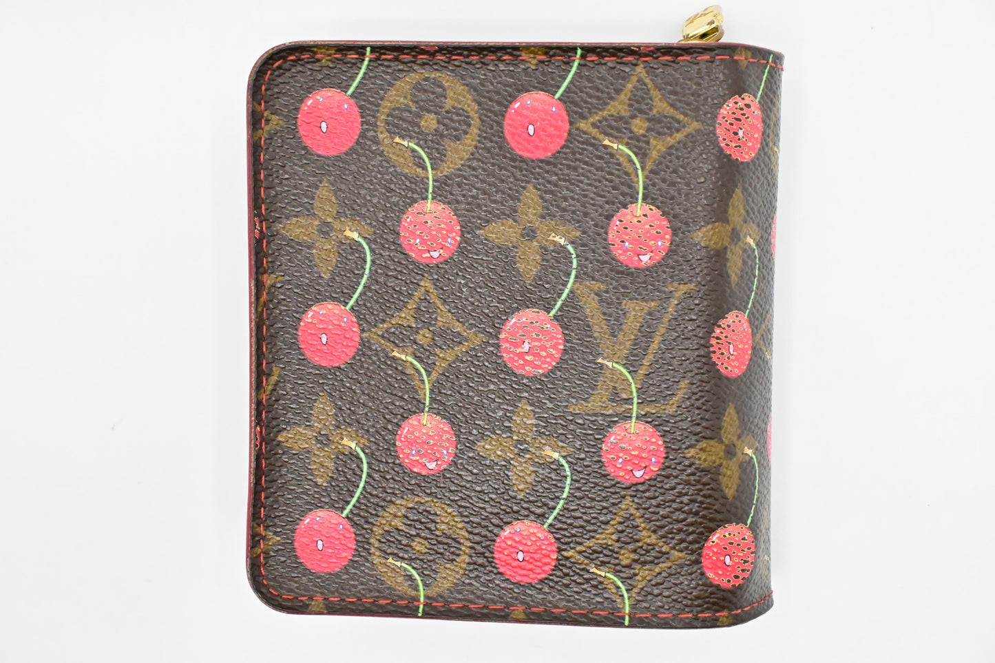 Louis Vuitton x Takashi Murakami Compact Zippy Monogram Canvas Handbag
