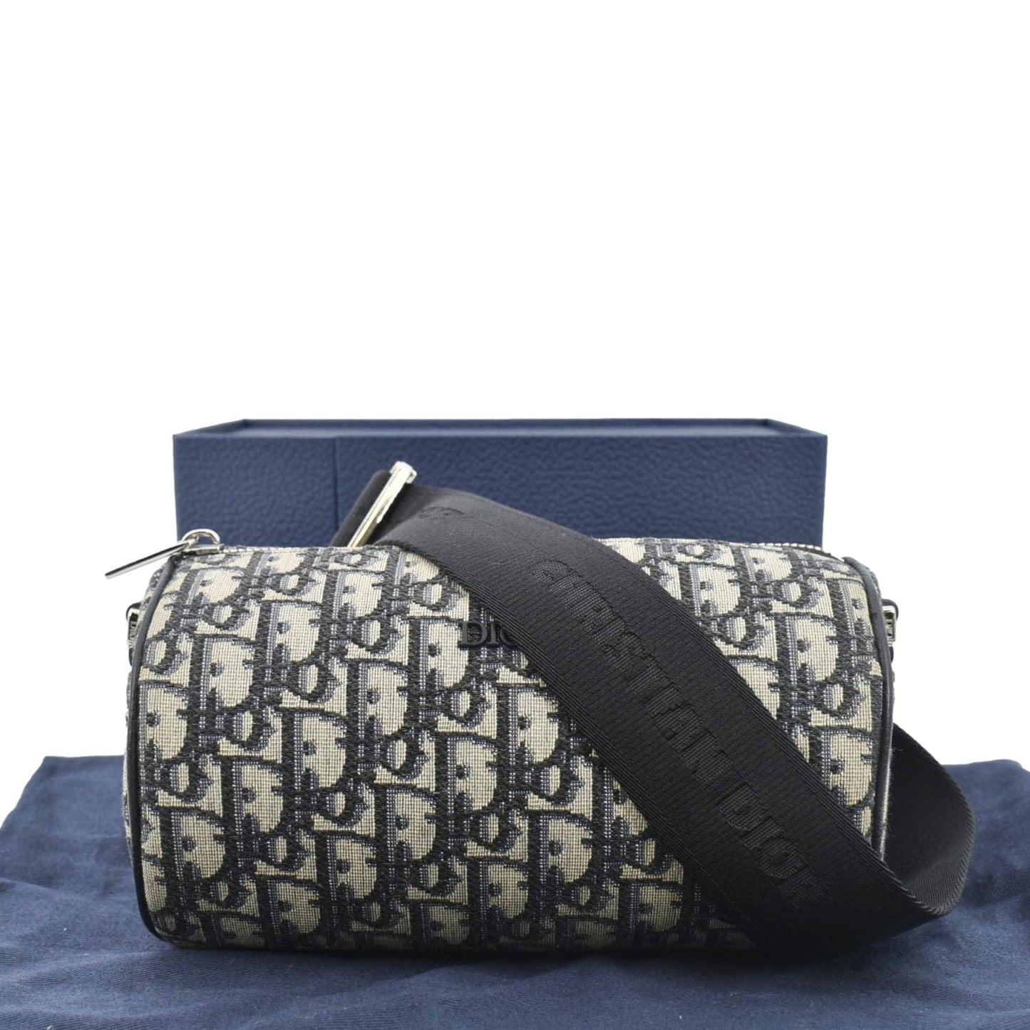 Dior Roller Oblique Messenger Bag Navy Canvas Blue Travel Bag