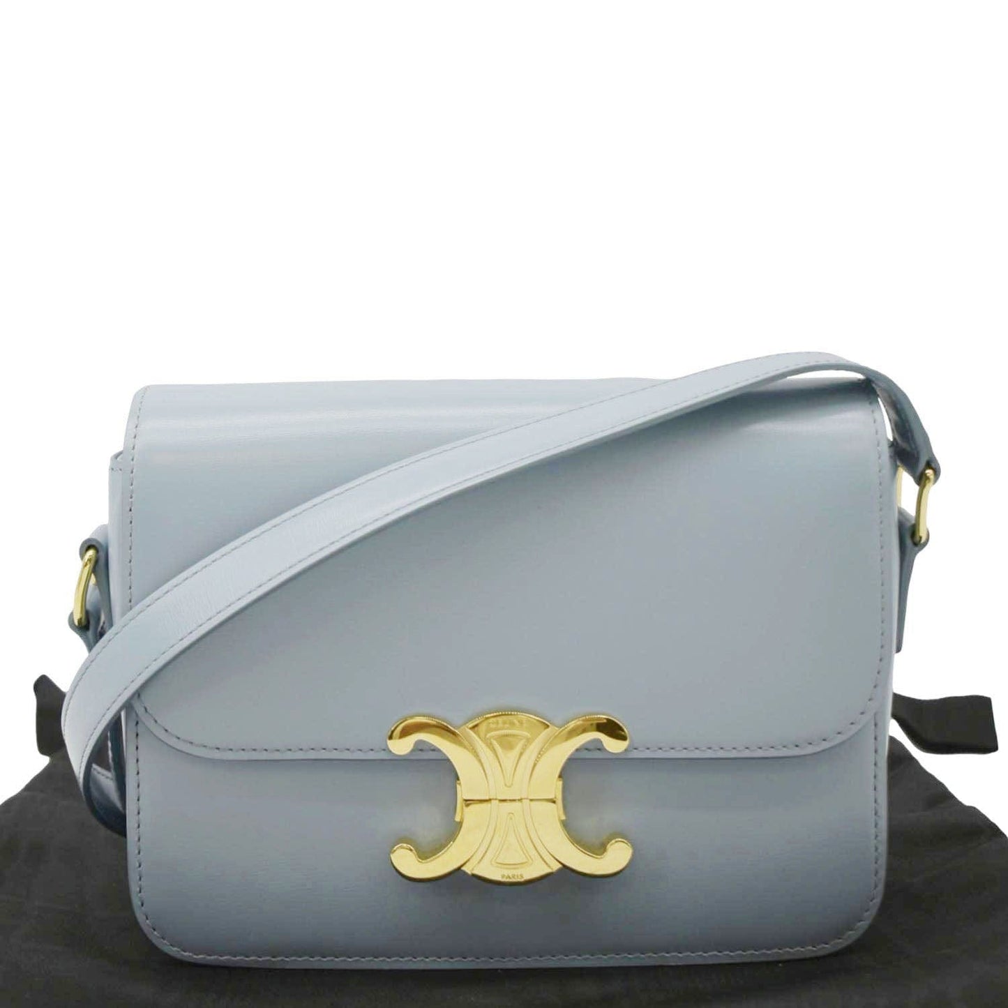 Teen Triomphe Shoulder Bag Soft Pale Leather Blue