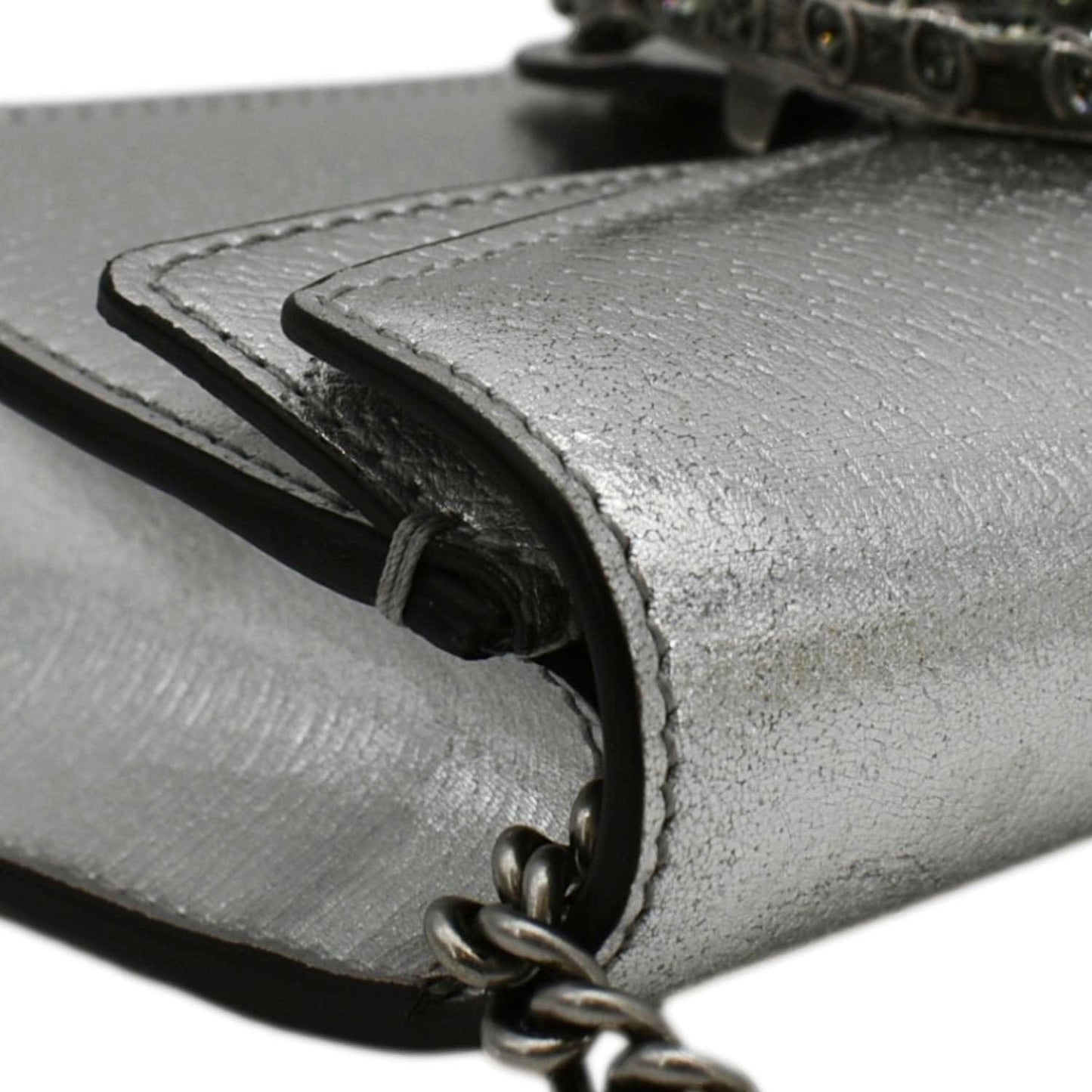 Gucci Dionysus Super Metallic Crossbody Bag Leather Silver