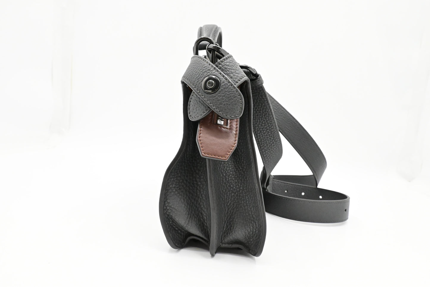 Fendi Peekaboo In Handbag Leather Gray Small Travel Bag