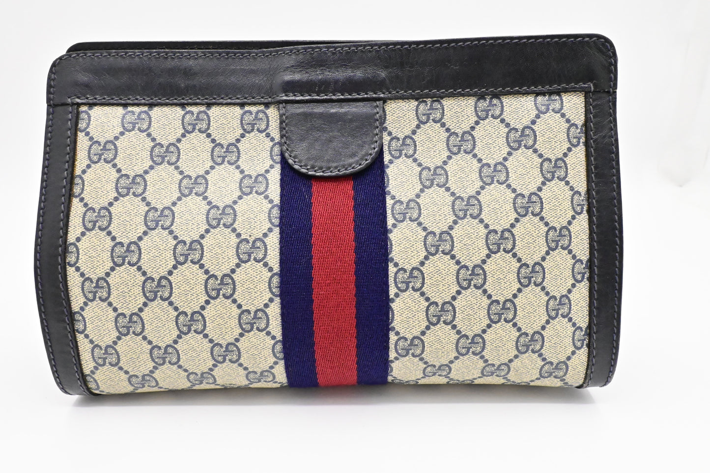 Gucci 'Accessory Collection' GG Supreme Canvas Navy Clutch Bag