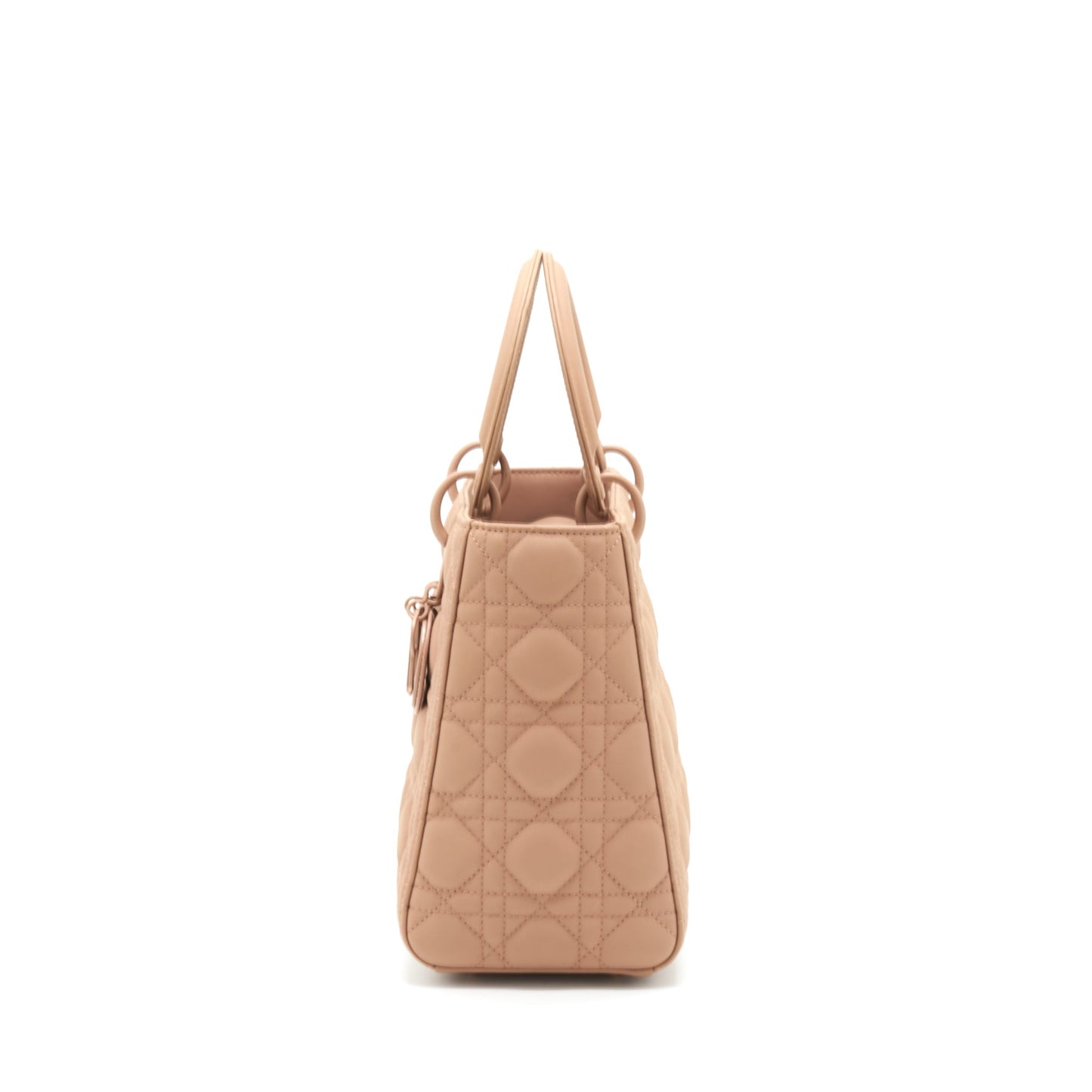 Dior Lady Blush Ultramatte Cannage Calfskin Purse Handbag Medium Travel Bag