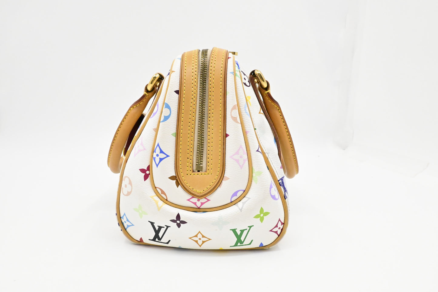 Louis Vuitton Priscilla Multicolor White Canvas Handbag