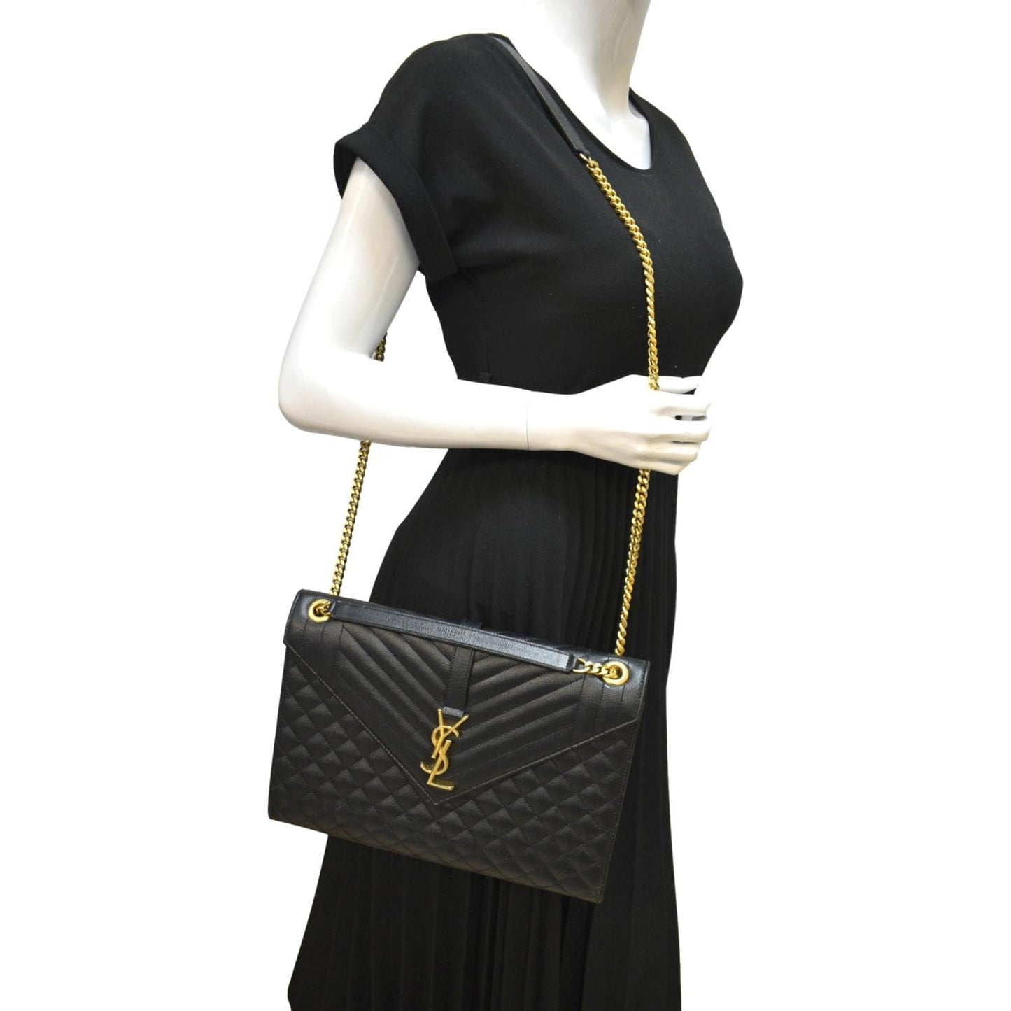 YSL Saint Laurent Saint Envelope Medium Crossbody Bag Leather Matelasse