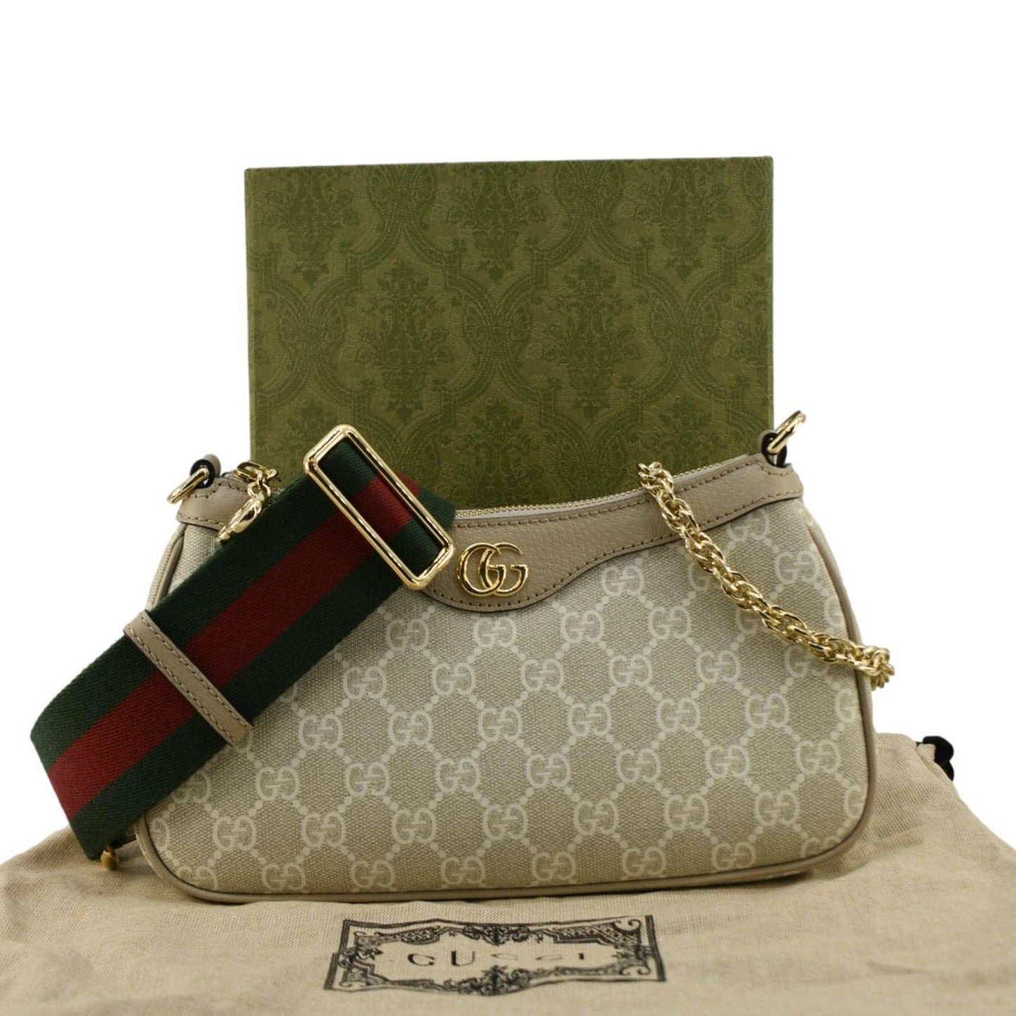 Gucci Ophidia Supreme Hobo Bag Canvas Beige Travel Bag Small 735146