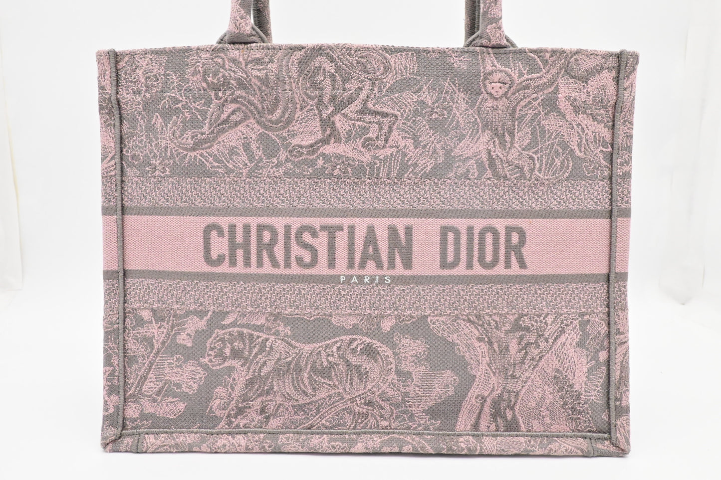 Dior Book Tote In Toile De Jouy Sauvage Pink Medium Tote Bag