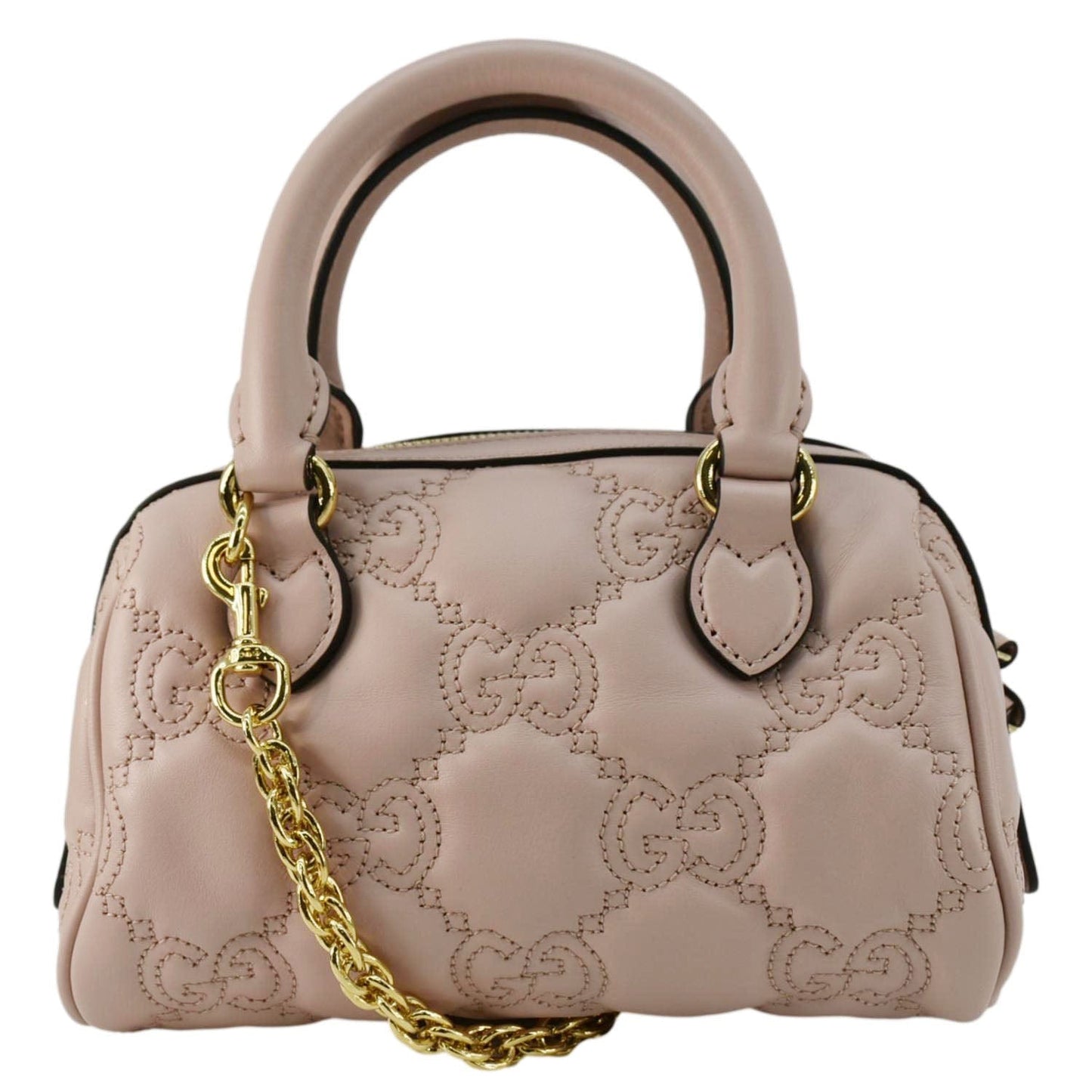 Gucci Mini Calfskin Bowler Bag Leather Matelasse Travel Bag