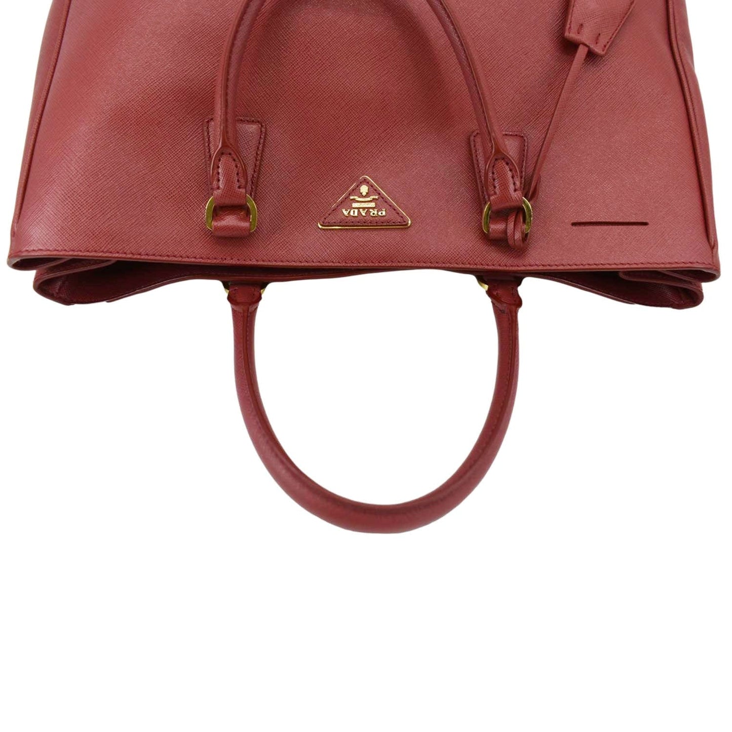 Prada Lux Open Tote Bag Leather Saffiano Red
