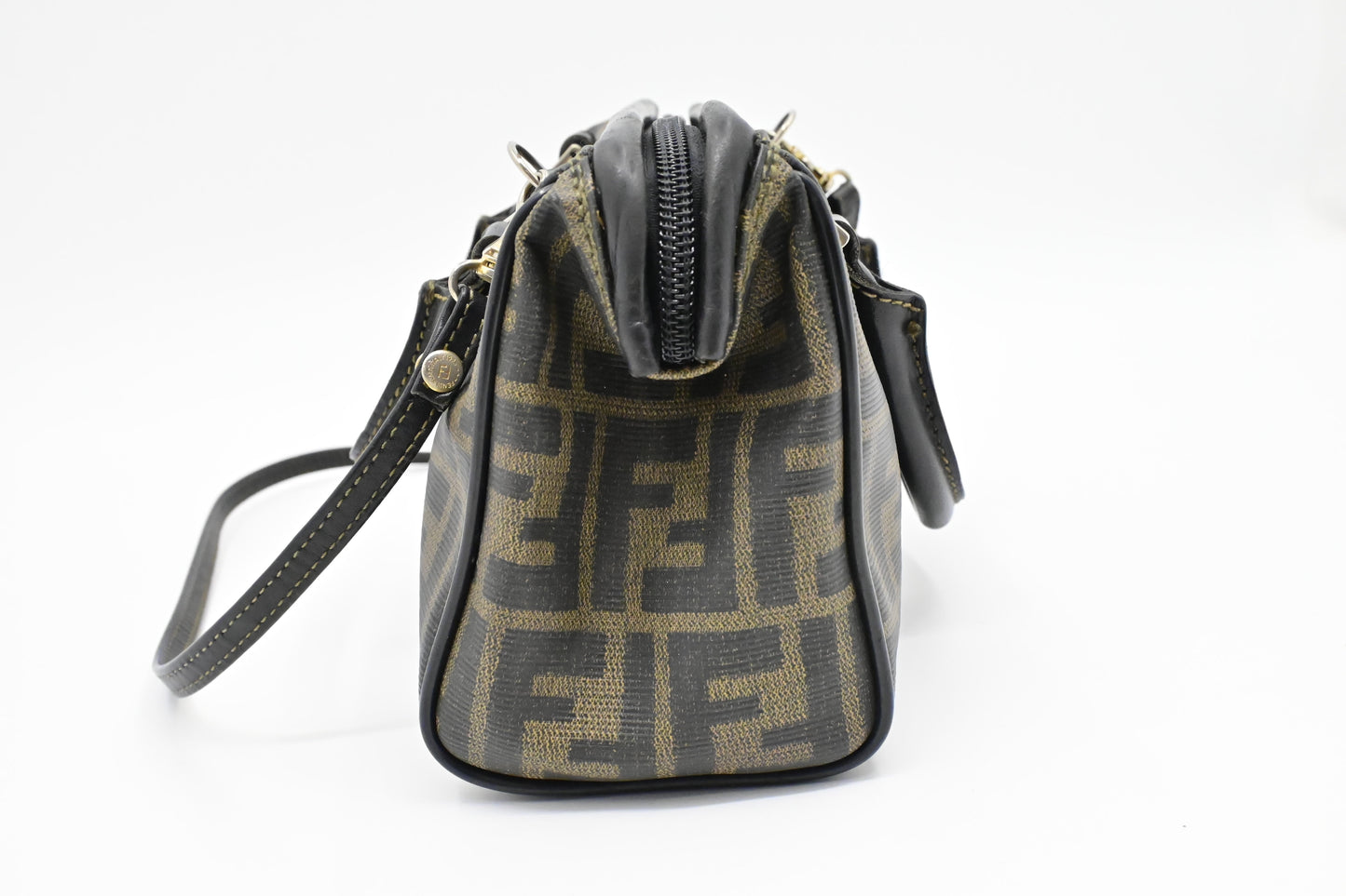 Fendi Boston Bag In Zucca Coated Canvas Mini Travel Bag