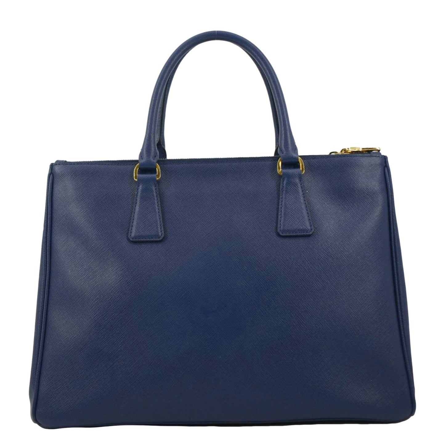 Prada Galleria Double Zip Tote Bag Leather Saffiano Blue