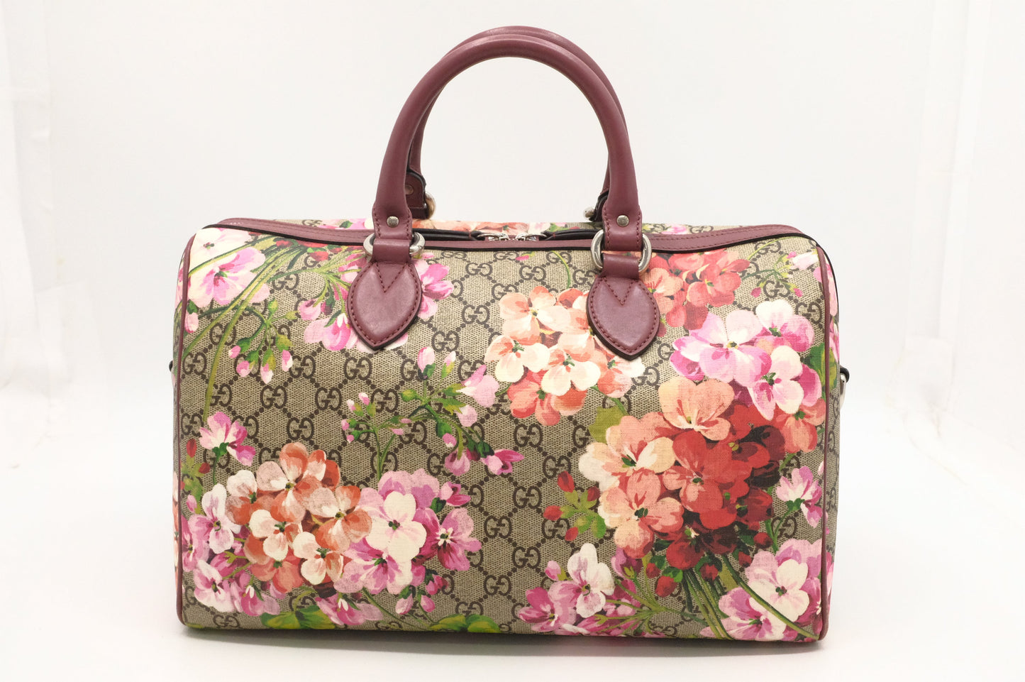 Gucci Boston Blooms GG Canvas Pink Travel Bag