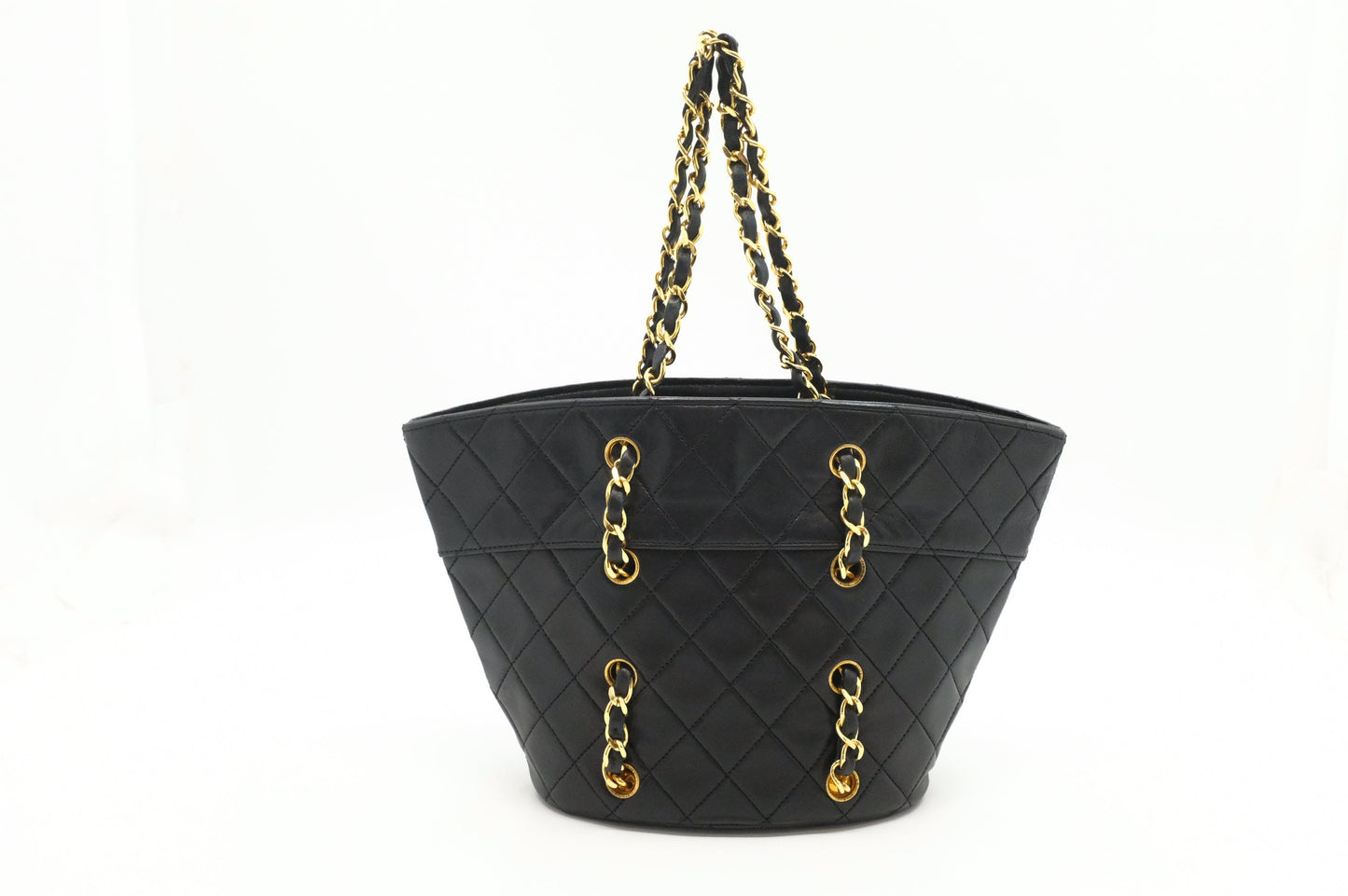 Chanel Mattelassé Black Leather Handbag