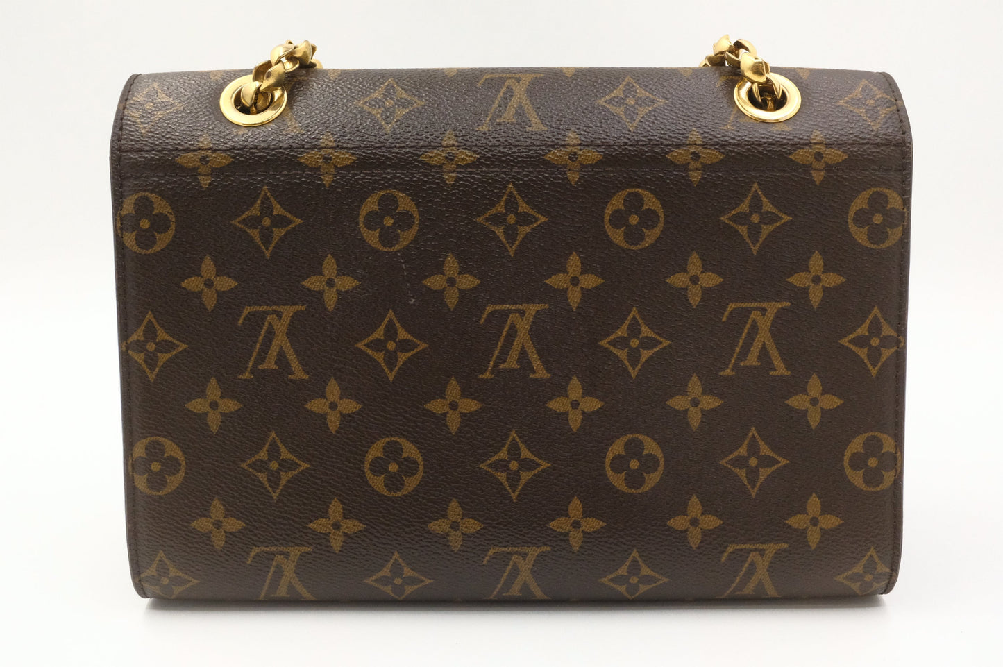 Louis Vuitton Victoire & Monogram Blue Canvas Leather Handbag