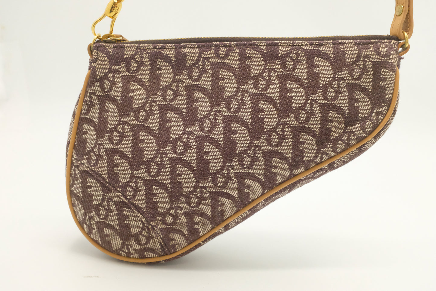 Dior Saddle Pouch In Oblique Handbag Canvas Brown Travel Bag