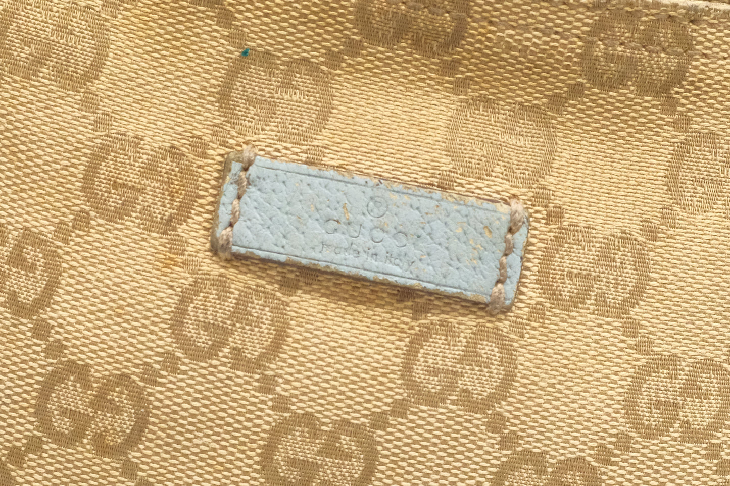 Gucci GG Leather Canvas Blue Crossbody Bag