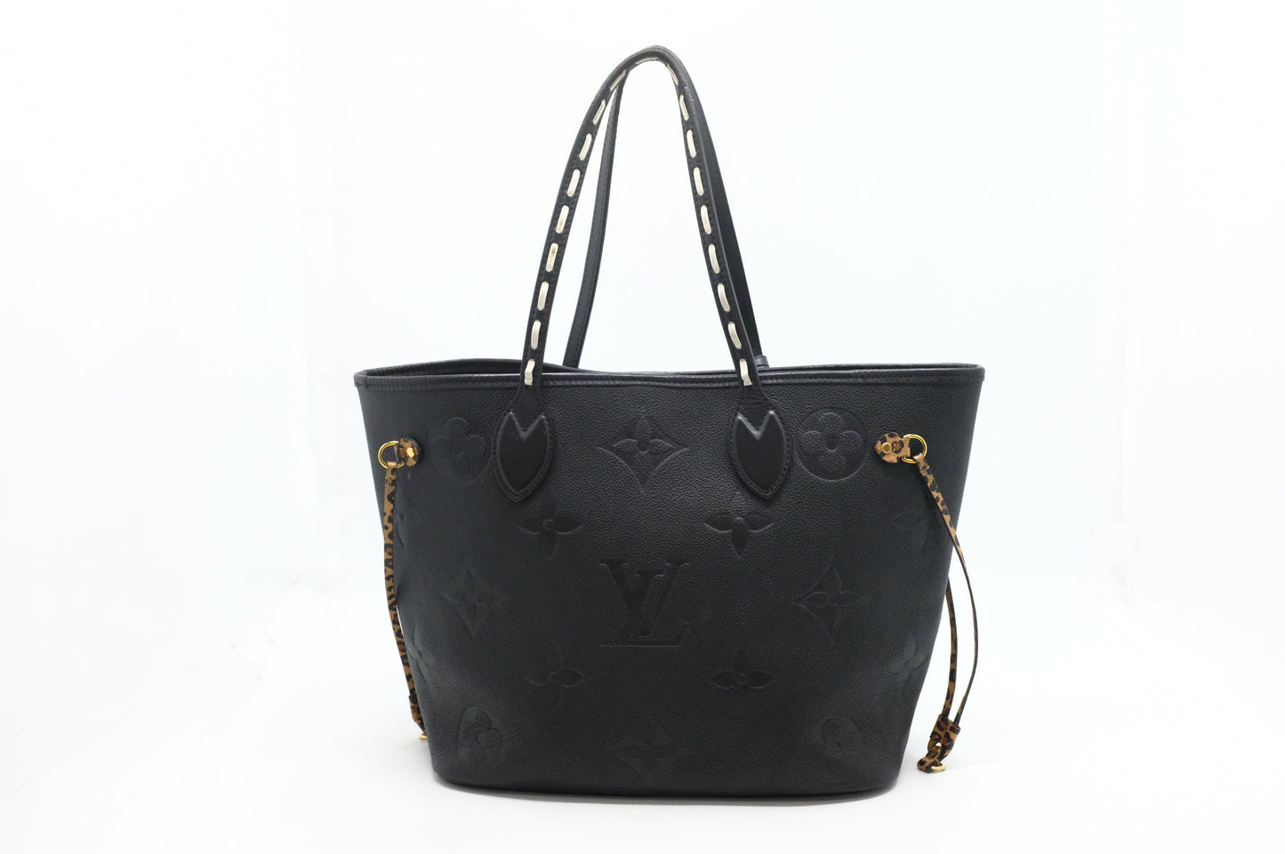 Louis Vuitton Wild At Heart Neverfull Black MM Leather Empreinte Tote Bag