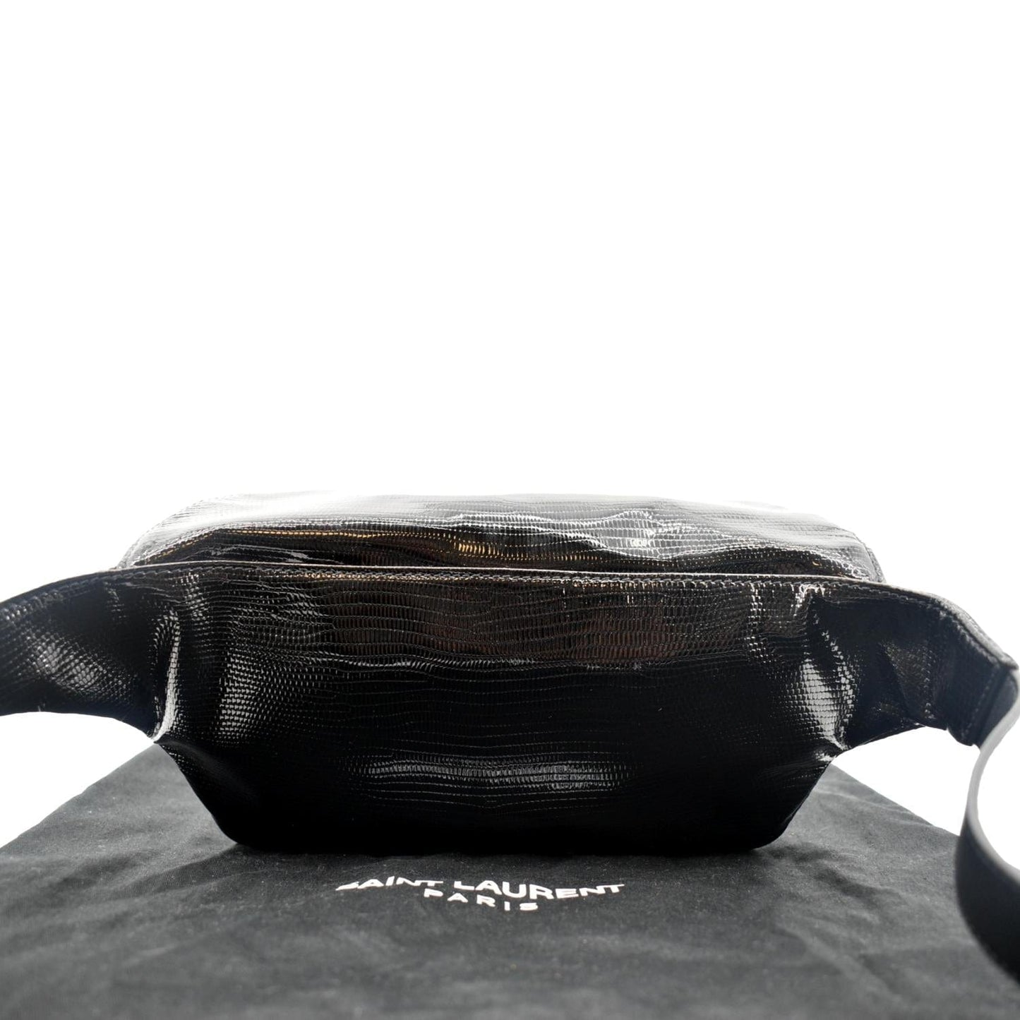 YSL Saint Laurent Yves Belt Bag Leather Patent Black
