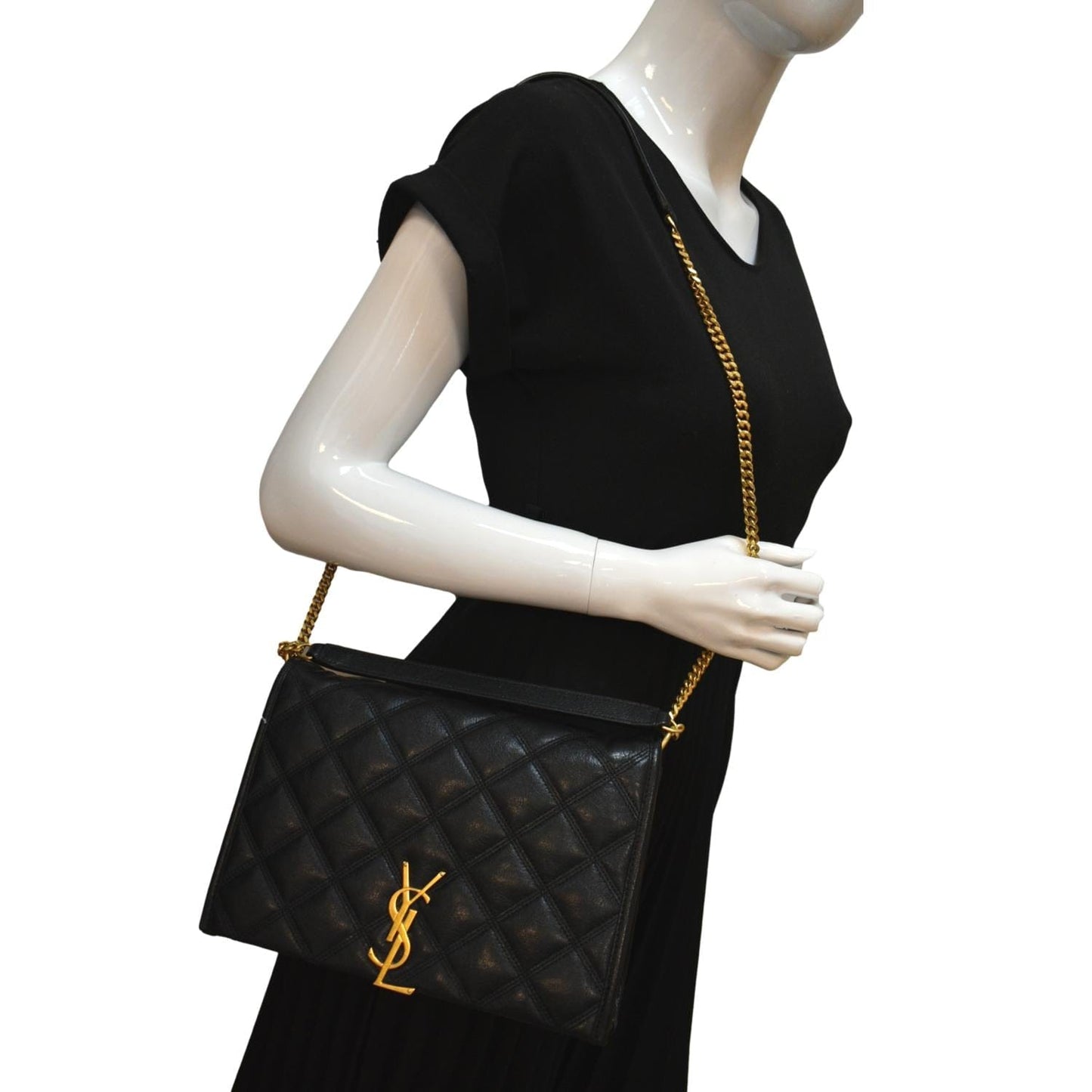 YSL Saint Laurent Saint Becky Shoulder Chain Bag Leather Quilted Shoulder Bag