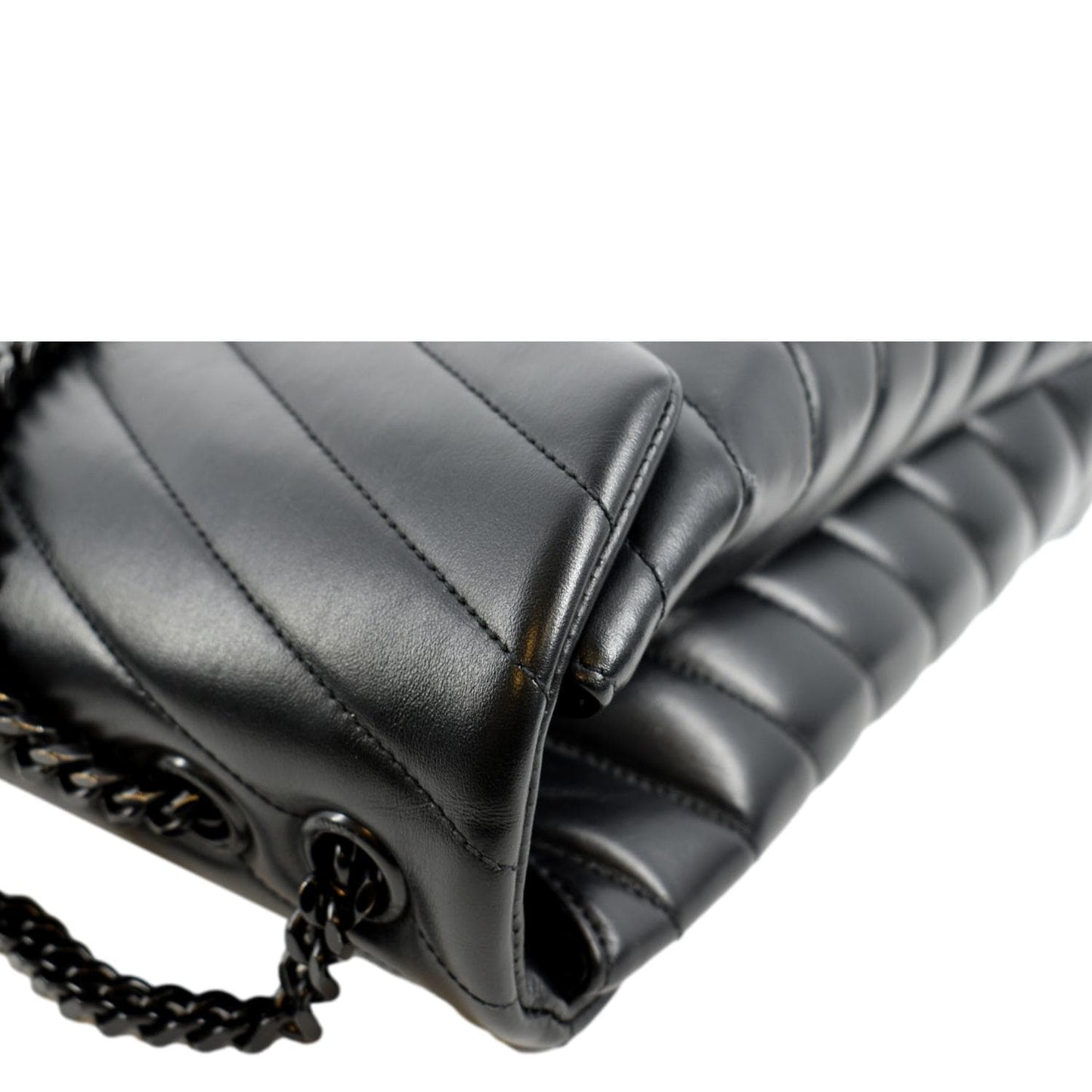 YSL Saint Laurent Yves Loulou Shoulder Bag Leather Matelasse Black Laurent Loulou Large