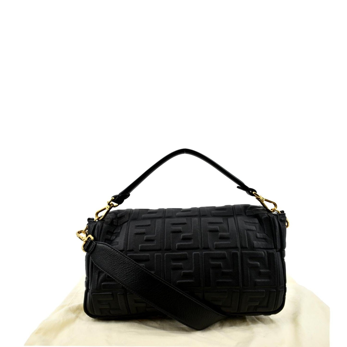 Fendi Baguette Shoulder Bag Leather Black