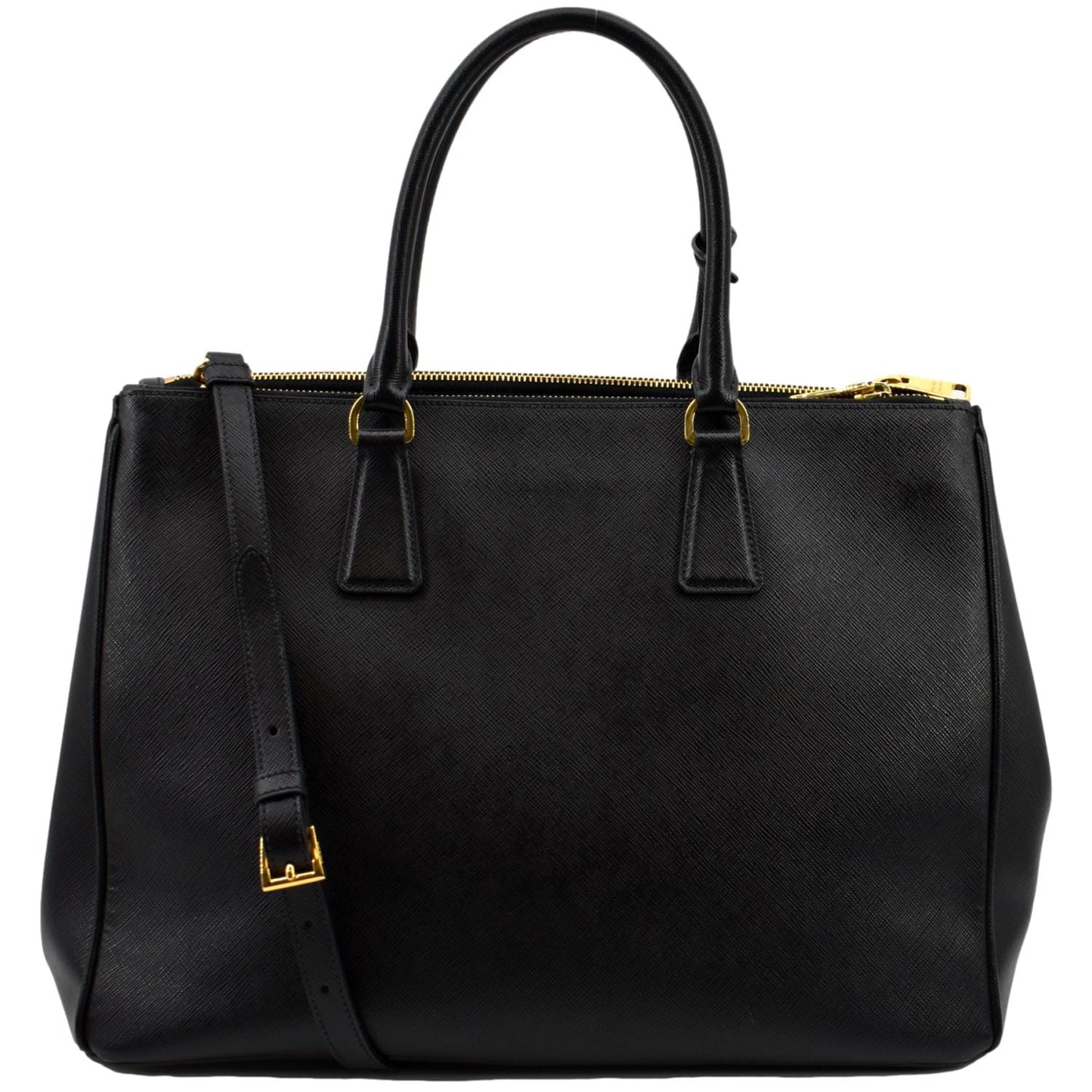 Galleria Saffiano Tote Shoulder Bag Leather Black