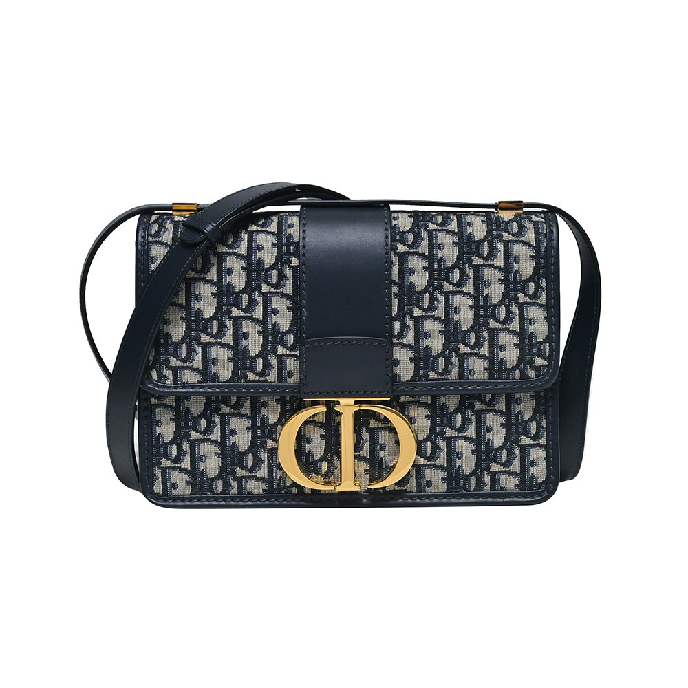 Dior Handbag Oblique Jacquard 30 Montaigne Bag - 4 Blue