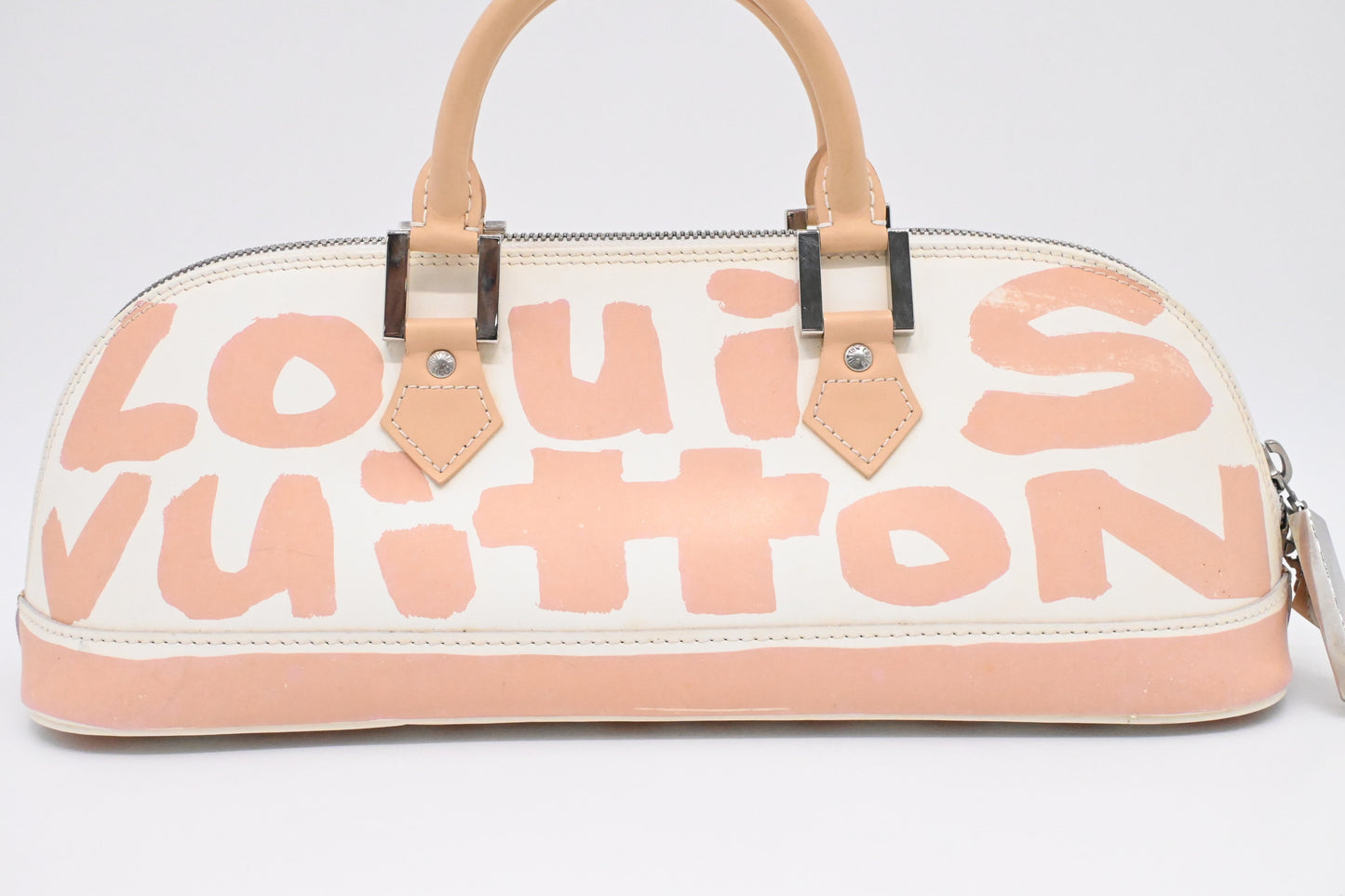Louis Vuitton x Stephen Spro Alma Horizontal Graffiti Beige Leather Handbag