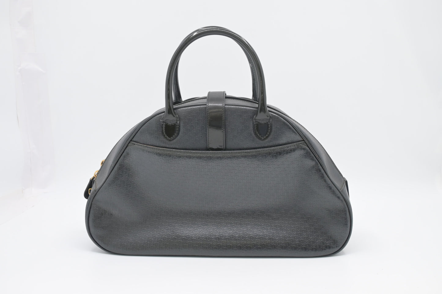 Dior Saddle Bowler In Oblique Handbag Leather Black Travel Bag