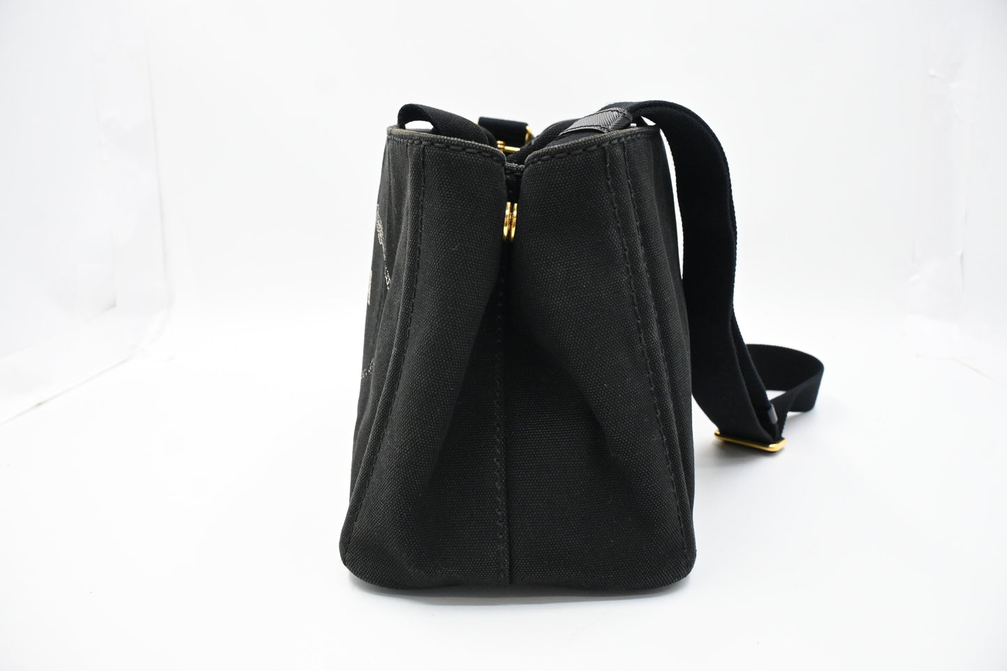 Prada Canapa Tote In Handbag Canvas Black Tote Bag