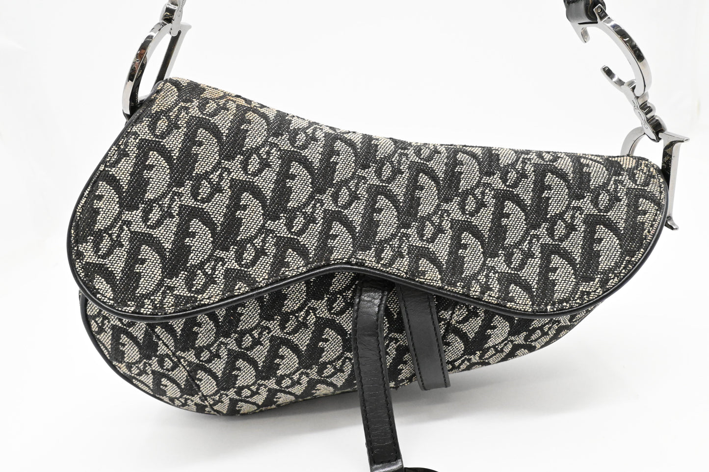 Dior Saddle Bag In & Oblique Canvas Black Travel Bag