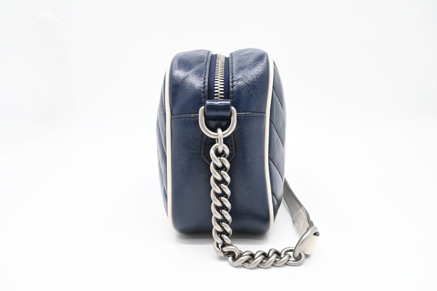 Gucci Marmont Crossbody In Navy Leather Blue Crossbody Bag
